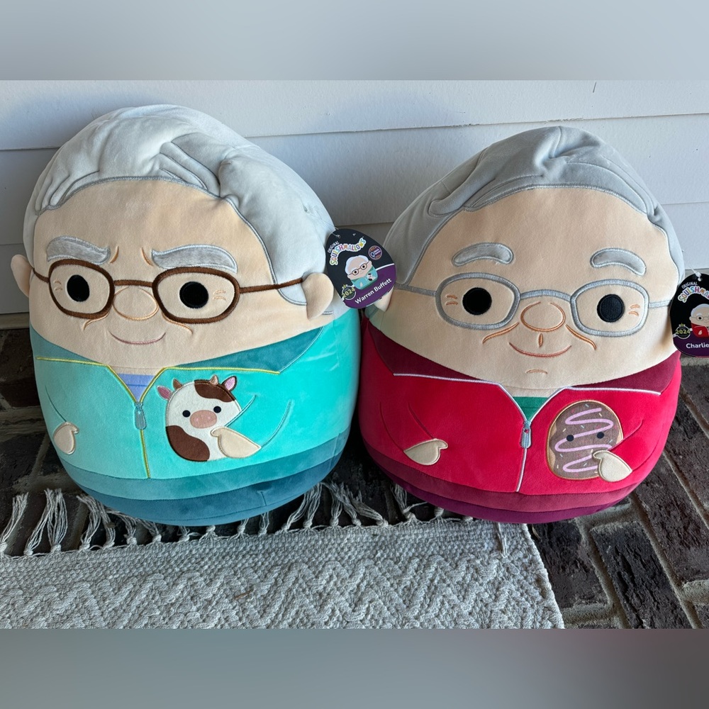 Warren Buffet & Charlie Munger Squishmallows 16” Berkshire Hathaway Omaha 2024
